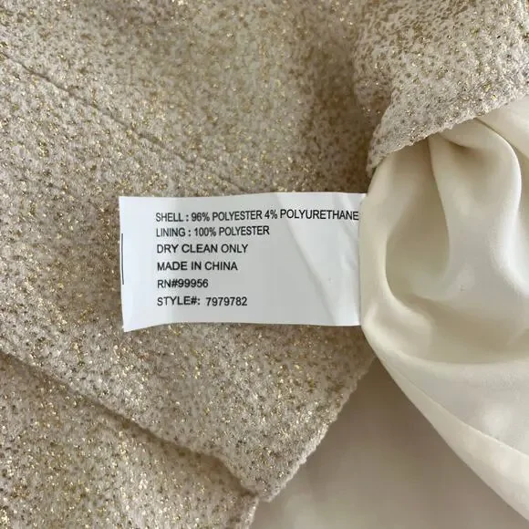 Shoshana Gold Metallic Sleeveless Mini Cocktail Dress, Size 2 - Picture 5 of 8